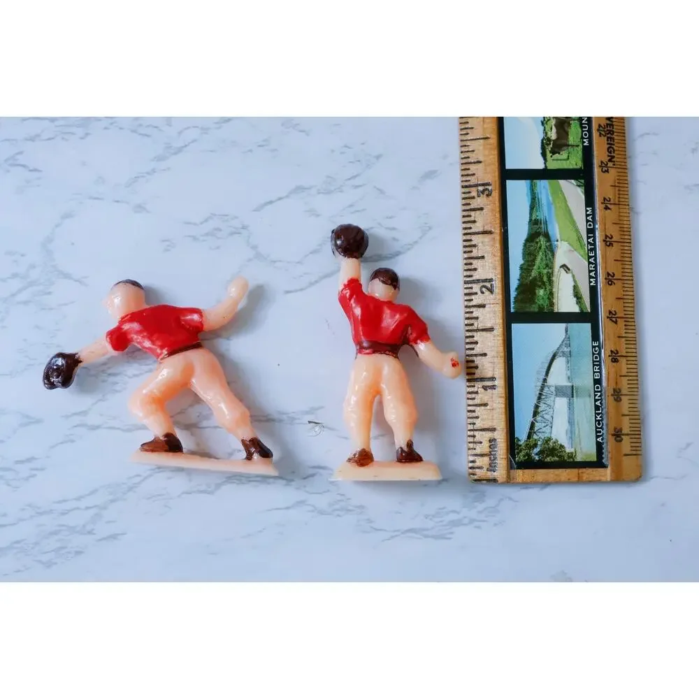 VTG 50s Baseball Player Cake Toppers Set of 5 MCM Retro Boys Sport Party Favors